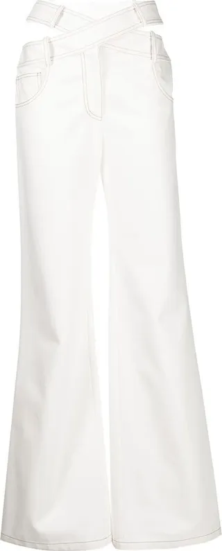 Criss-Cross Wide-Leg Jeans