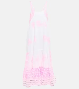 Printed cotton midi dress