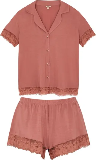 Eberjey Rosalia Lace-trimmed Stretch-modal Pyjama Set