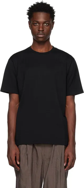 AURALEE Black Luster Plaiting T-Shirt