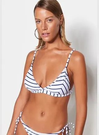 Striped Triangle Bikini Top TBESS21BU0384