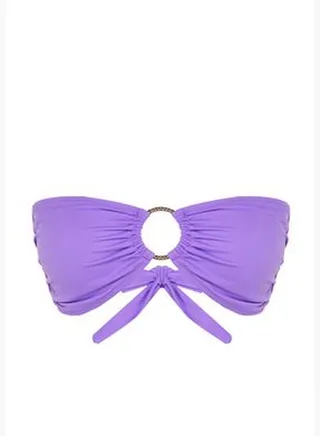 Purple Strapless Accessory Bikini Top