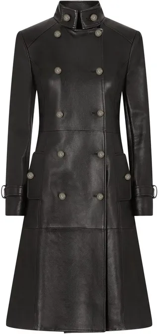 Buttoned Leather Coat