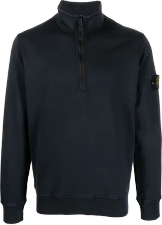 Compass-motif half-zip jumper