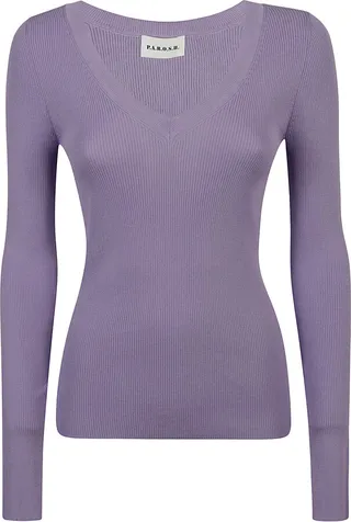Ribbed V-neck Jumper