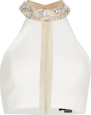Hand-Beaded Halterneck Top