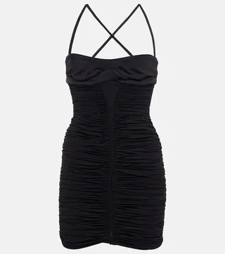 Crossover ruched minidress