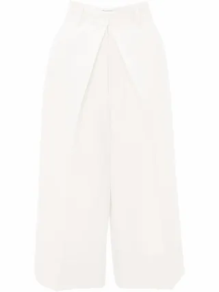Wide-Leg Cropped Trousers