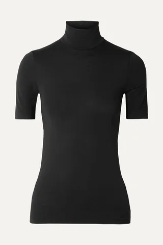 Wolford - + Net Sustain Aurora Modal-blend Jersey Turtleneck Top - Black
