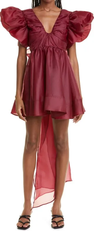 Gretta Puff Sleeve Organza Cocktail Dress