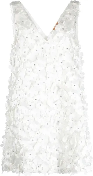 Elena floral-appliqué minidress
