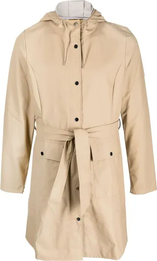 Belted Hooded Raincoat