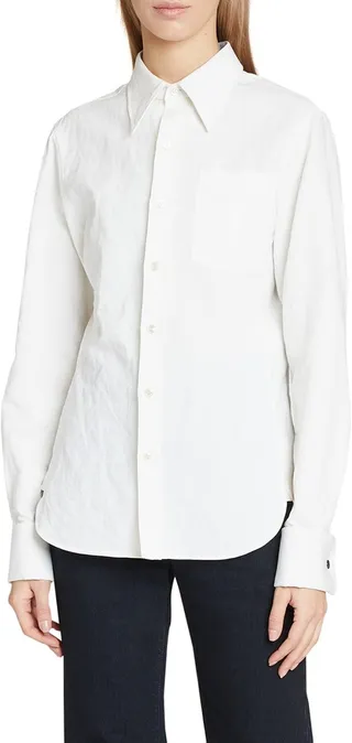 YSL Logo Linen Blouse