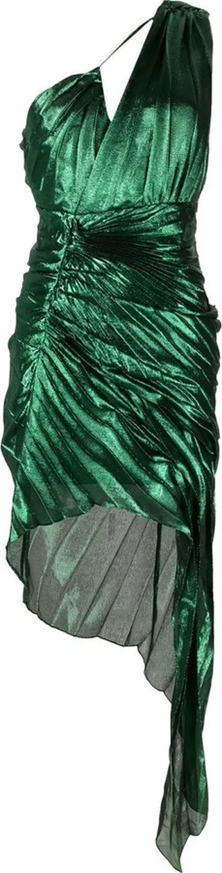 Metallic-Finish One-Shoulder Dress