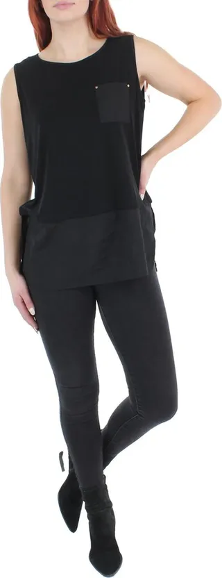 Womens Roundneck Split Hem Tunic Top