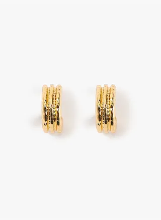Hoop Earrings Naturel Textured