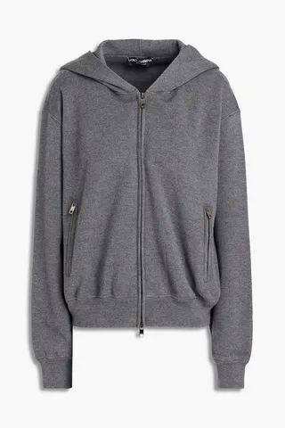 Mélange cashmere hoodie