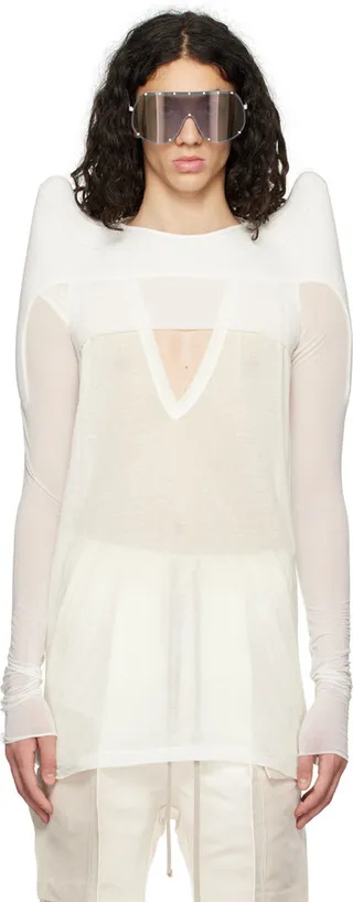 Rick Owens Off-White Strobe Long Sleeve T-Shirt
