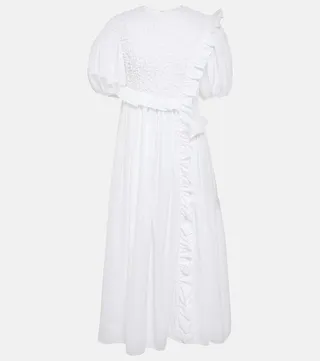 Chloe ruffled smocked midi dress