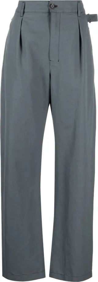 Straight-Leg Cotton Trousers