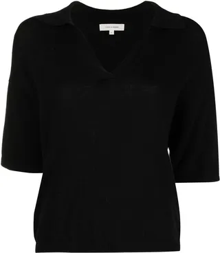 V-neck knitted polo top