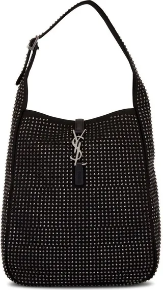 Logo-Lettering Rhinestone Tote