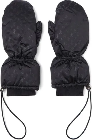 Monogram-Print Padded Mittens