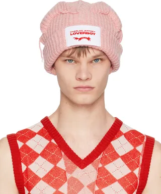 Charles Jeffrey Loverboy Pink Chunky Ears Beanie