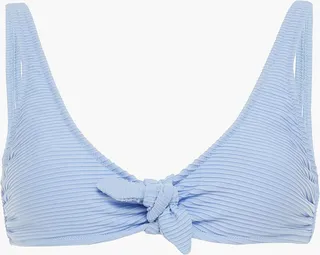 Knotted ribbed bikini top