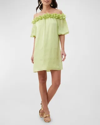 Gateway Ruffle Off-Shoulder Shift Dress