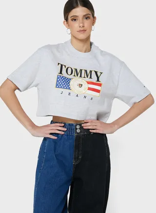 Crew Neck Oversized Logo T-Shirt