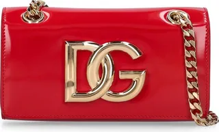 3.5 DG logo patent leather shoulder bag