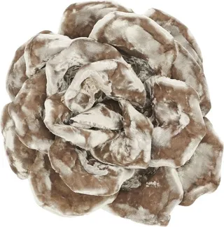 Rose velour-silk brooch
