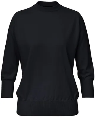 Mock turtleneck Three-Quarter Sleeve Cashmere Knit Top