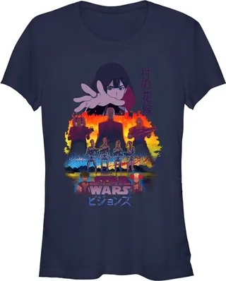 Junior's Star Wars: Visions The Village Bride T-Shirt - Navy Blue - 2X Large