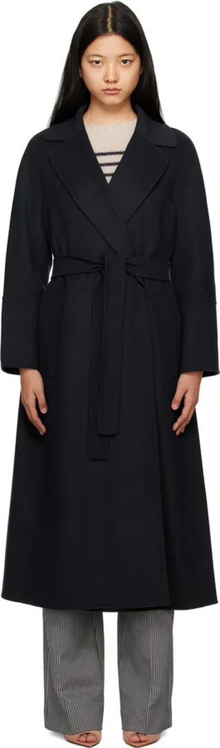 S Max Mara Navy Elisa Coat