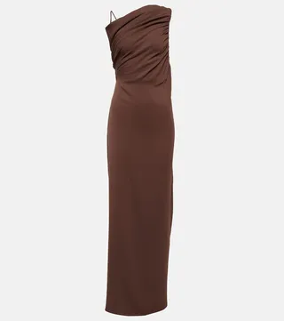Cowl-neck jersey maxi dress