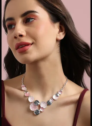 Silver Plated Designer Party Wear Necklace For Women