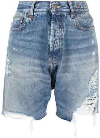 Raw-Cut Denim Shorts