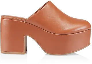 Miso Leather Platform Clogs