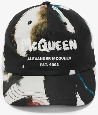 Men's Watercolour Graffiti Baseball Cap In Multicolour