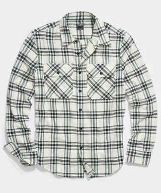 Alaskan Chamois Shirt in White Glen Plaid