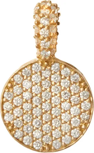 All Stone Diamond Yellow Gold Working Dot Charm