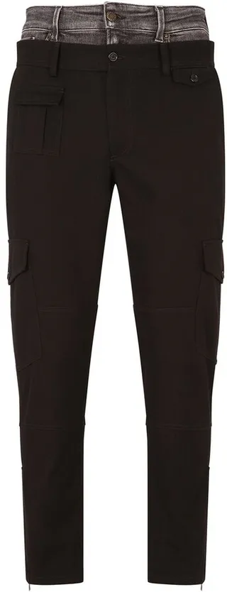 Double-Waist Straight-Leg Trousers