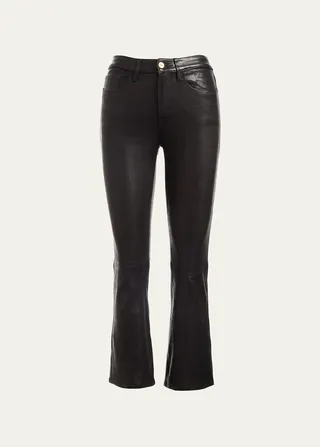 Crop Mini Boot Lamb Leather Pants