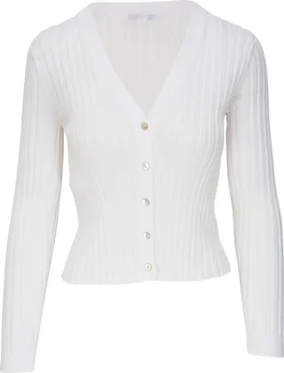V-neck long-sleeve cardigan