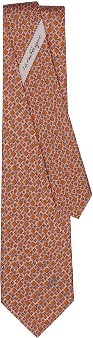 Rebus print silk tie