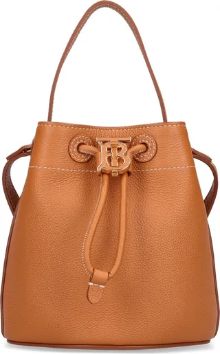 Mini leather bucket bag