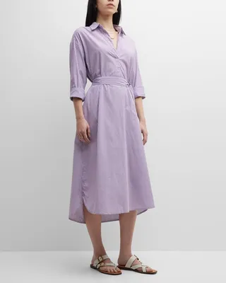 Marlowe Striped Cotton Midi Shirtdress