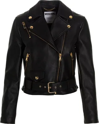 Moschino Zip Detailed Biker Jacket